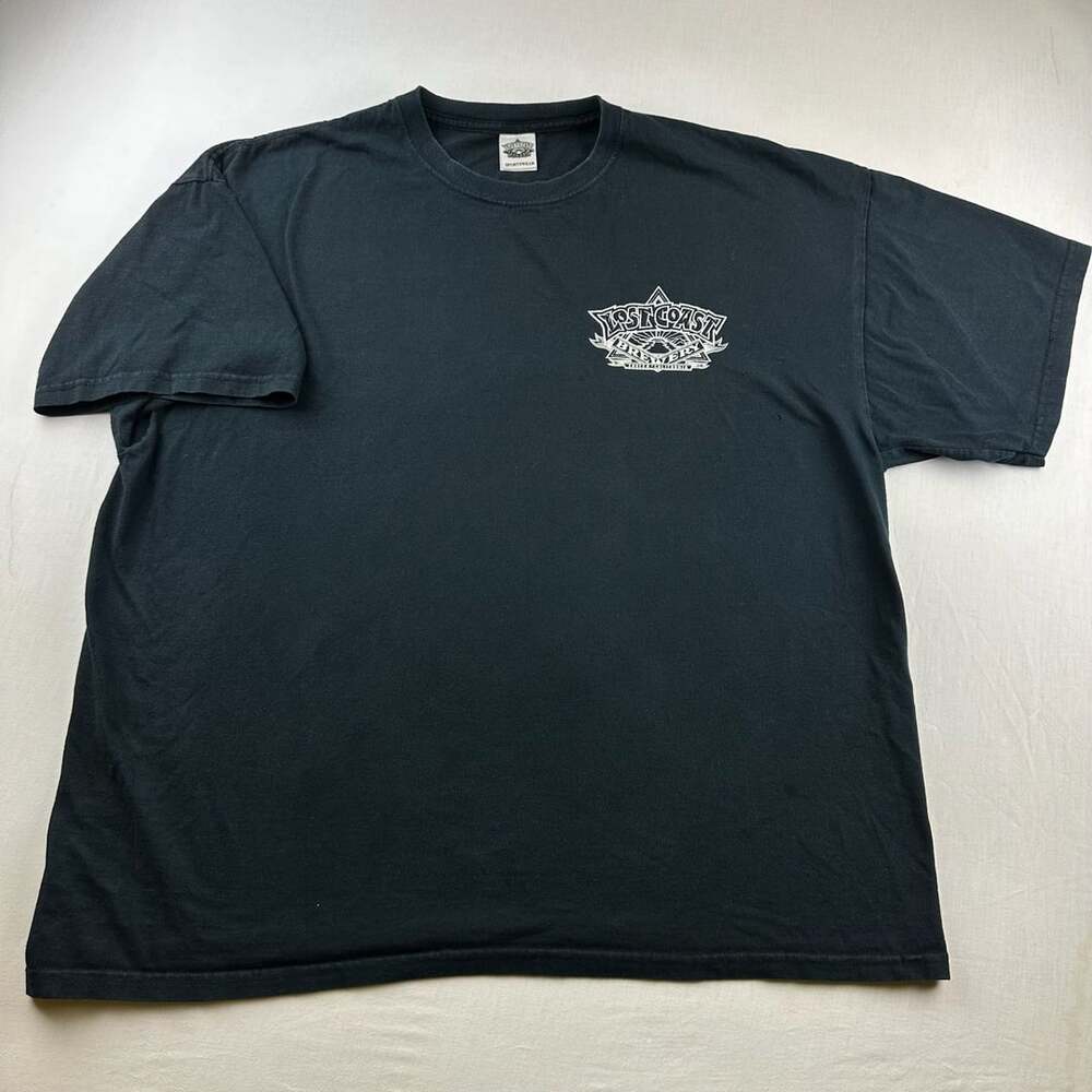 Lost Coast Brewery Downtown Brown T-Shirt Size 2XL Black Graphic Tee